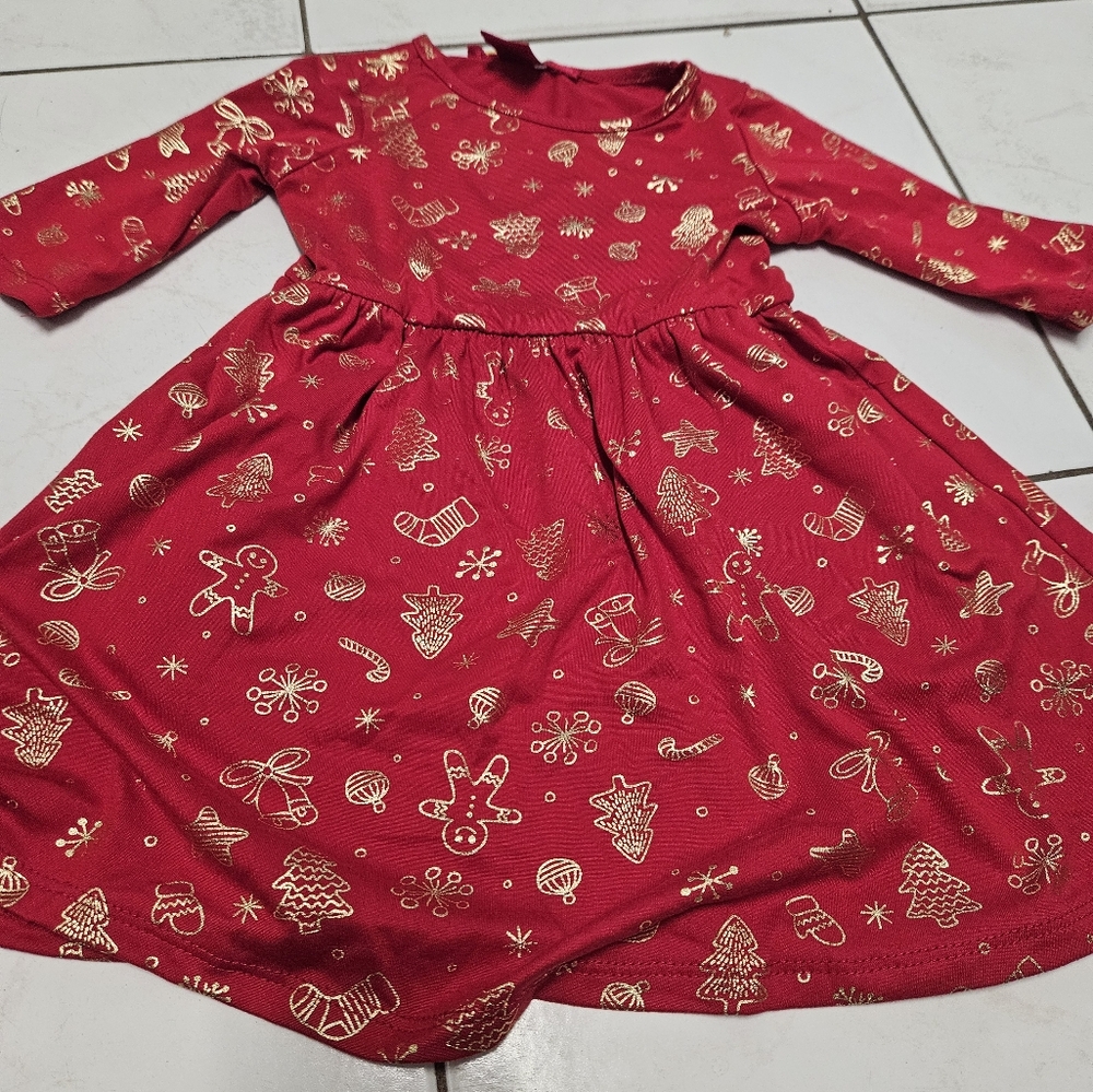 Emma and Elsa red Christmas dress 3T